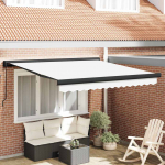 K&auml;igukohandatav varikatus valge 300 x 250 cm kangas ja metall