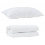 Teki komplekt padjaga 2 pcs valge mikrofiiber