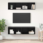 Telerikapi komplekt 4 pcs must tamm 37 x 37 x 72 cm tehispuit