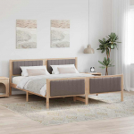 Beti raam peaga pruun ja taupe 180 x 200 cm m&auml;nnipuit