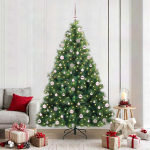 Tehisj&otilde;ulupuu koos 300 led-iga roheline 210 cm pe ja pvc