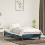 Voodiraam ilma madratsita tumesinine 90x200 cm samet