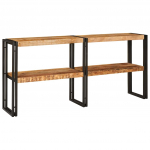 Konsoollaud riiuliga pruun 160 x 33 x 75 cm mangopuit