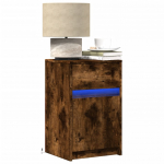 &Ouml;&ouml;kapid led-valgustusega 2 tk, suitsutatud tamm, tehispuit