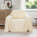 Viskab tekid 6 pcs cream 210 x 140 cm fliis