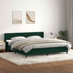 Box vedruvoodi madratsiga tumeroheline 180x220 cm samet