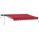 Manuaalne varikatus led-idega punane 3,5 x 2,5 m