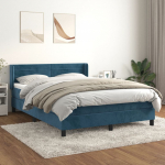 Kontinentaalvoodi madratsiga, tumesinine, 140x200 cm, samet