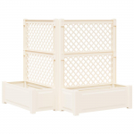 Suur taimelava trellisega 2 pcs valge 143 x 143 x 133,5 cm pp