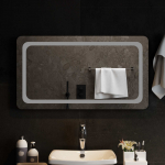 Led vannitoa peegel l&auml;bipaistev 90 x 50 cm karastatud klaas