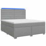 Vedruvoodi madratsiga led-ribadega helehall 140 x 190 cm kangas