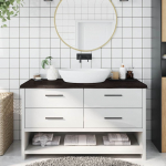 Vannitoa tasapind, tumepruun, 140x60x(2-4)cm t&ouml;&ouml;deldud t&auml;ispuit