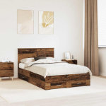 Voodi raam sahtliga peaga vana puit 120 x 190 cm tehispuit