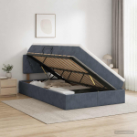 Laos voodi peaga tumehall 120 x 200 cm samet