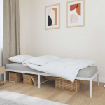 Metallist voodiraam, valge, 75x190 cm