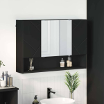 Peeglikapp seinale kinnitatav must 80 x 17 x 55 cm tehispuit
