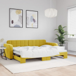 Diivanvoodi v&auml;ljat&otilde;mmatava osaga, kollane, 80x200 cm, samet
