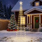 Led-koonusj&otilde;ulupuu 180 cm 250 led-i soe valge teras valge