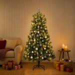 Kunstlik hingedega j&otilde;ulupuu koos kuulidega 120 cm 150 led-i