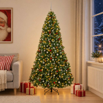 Kunstlik roheline j&otilde;ulupuu kuuseehtega 270 cm 300 led-i