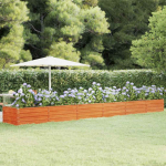 Taimekast, rooste, 600x80x45 cm, corten-teras