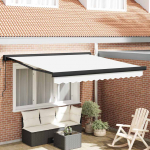 K&auml;igukohandatav varikatus valge 300 x 250 cm kangas ja metall