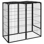 Koera m&auml;nguaedik 6 paneeli must 50x100 cm, pulberv&auml;rvitud teras
