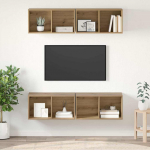 Telerikapi komplekt 4 pcs k&auml;sit&ouml;&ouml;puu 37 x 37 x 72 cm tehispuit
