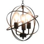 Laelamp, must, kera, 3 x e27 pirni