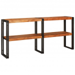 Konsoollaud riiuliga pruun 160 x 33 x 75 cm tugev akaatsiapuit