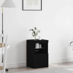 K&otilde;ide led -ribatuledega must tamm 41 x 37 x 67 cm tehispuit