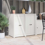 K&ouml;&ouml;k uks uksega 2 pcs valge 50 x 9 x 82 cm m&auml;nnipuit