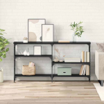 Konsoollaud riiuliga must tamm 150 x 29 x 76.5 cm tehispuit