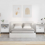 &Ouml;&ouml;kapid 2 pcs k&otilde;rgl&auml;ikega valge 49 x 36 x 61 cm tehispuit