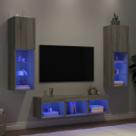 5-osaline telerikappide komplekt led-tuledega, hall sonoma tamm