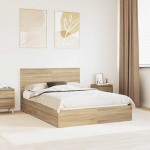 Laos voodi peaga sahtliga sonoma tamm 140 x 200 cm tehispuit