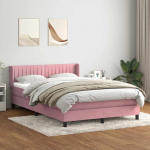 Box vedruvoodi madratsiga roosa 160x220 cm samet