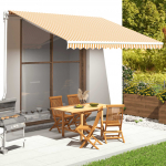 Varikatuse asenduskangas, kollane ja valge, 4,5 x 3,5 m