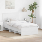 Voodi raam peaga valge 80 x 200 cm tehispuit