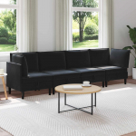Elutoa m&ouml;&ouml;bliseade padjaga ladustamisega 4 pcs must samet