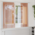 Voile kardinad varrastega taskutega, 2 tk, terrakota