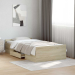 Voodiraam ladustamisega sonoma tamm 80 x 200 cm tehispuit