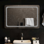 Led vannitoa peegel l&auml;bipaistev 90 x 60 cm karastatud klaas