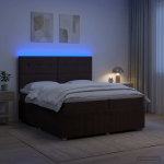 Led kastivoodiga madrats peaga tume pruun 200 x 200 cm kangas