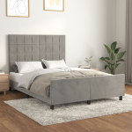 Voodiraam ilma madratsita, helehall, 140x190 cm, samet