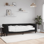 Diivanlvoodi madratsiga, must, 80x200 cm, samet