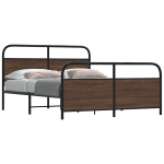 Metallist voodiraam ilma madratsita pruun tamm 150x200 cm
