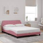 Voodiraam peatsiga dover roosa 120x200 cm samet