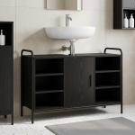 Vannitoa kapp must tamm 95 x 34 x 61 cm tehispuit