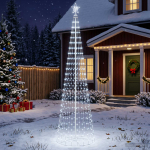Led-koonusj&otilde;ulupuu 250 cm 470 led-i k&uuml;lm valge teras valge